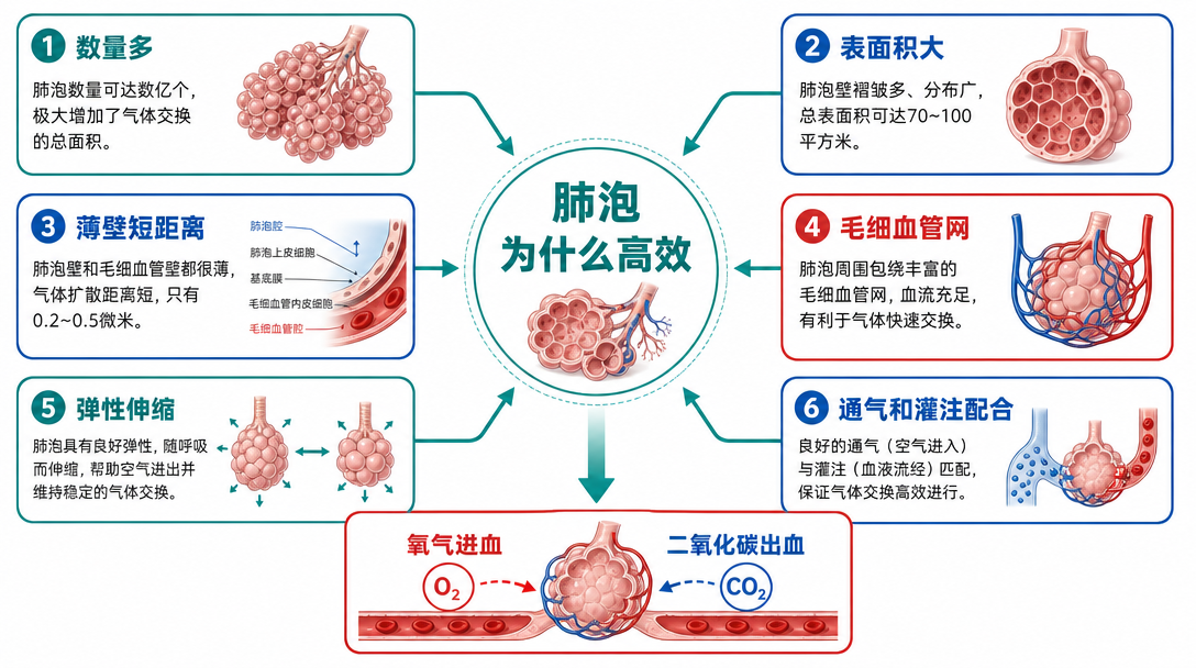 肺泡气体交换因素图