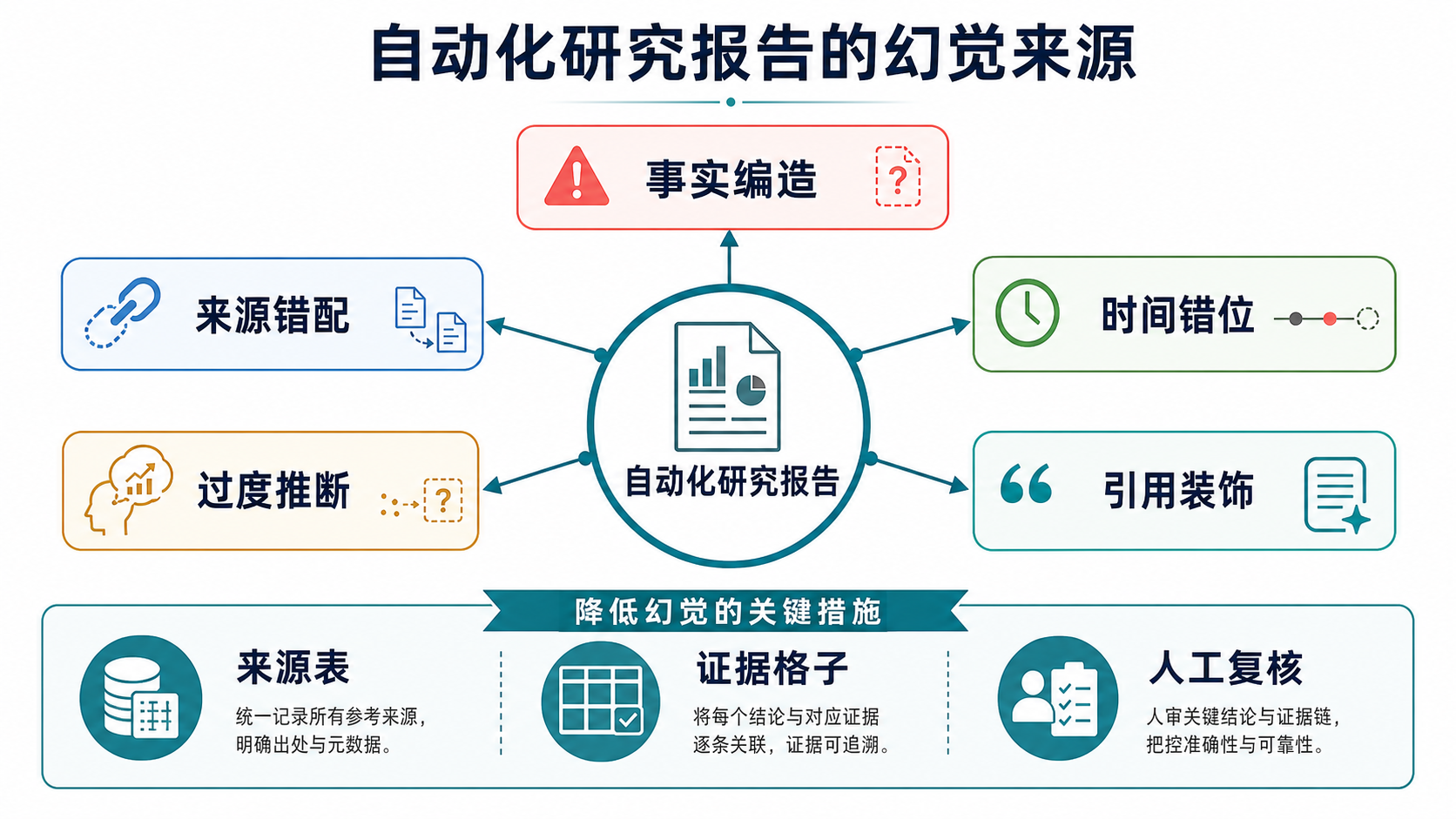 自动化研究报告幻觉来源图