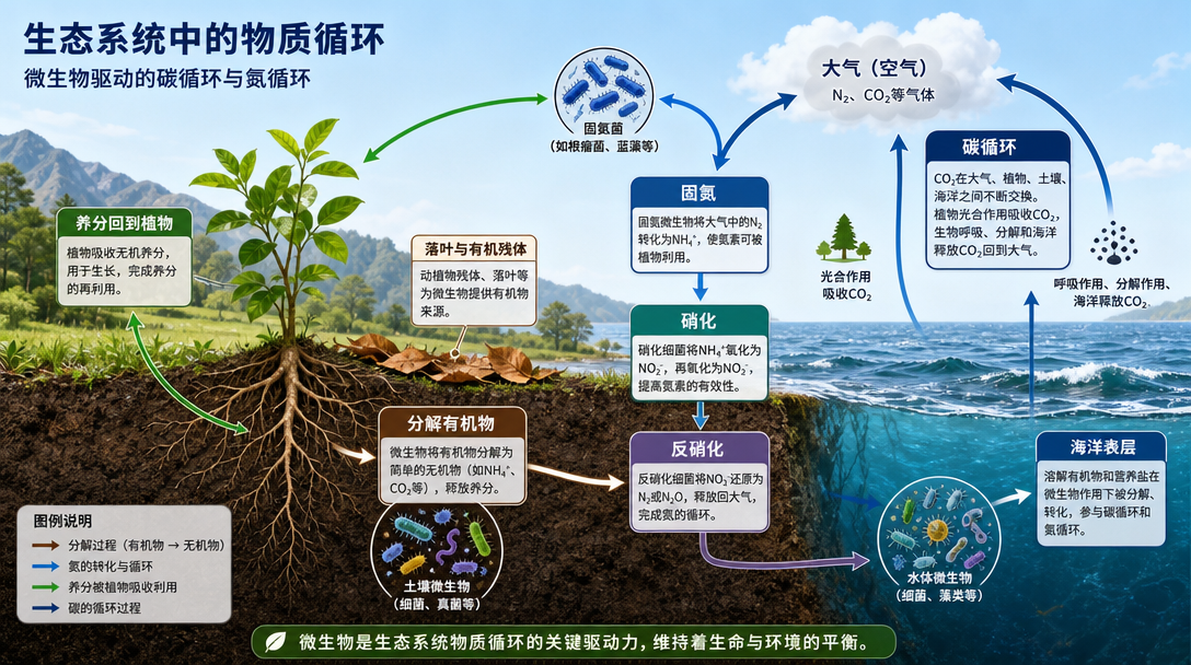 细菌与生态循环图