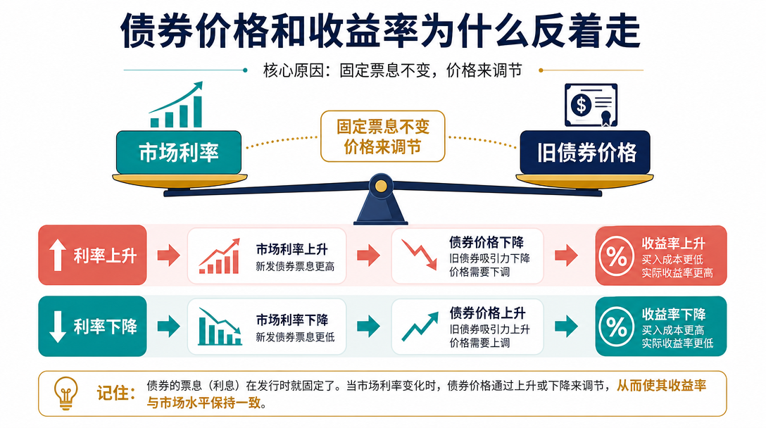 债券价格收益率跷跷板图