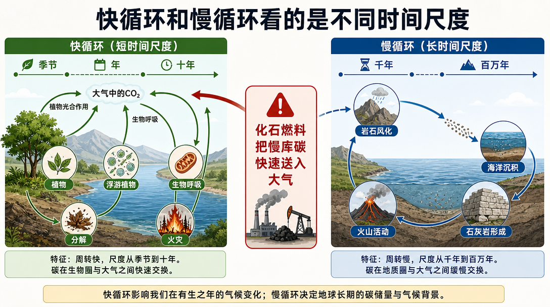 快慢碳循环时间尺度图