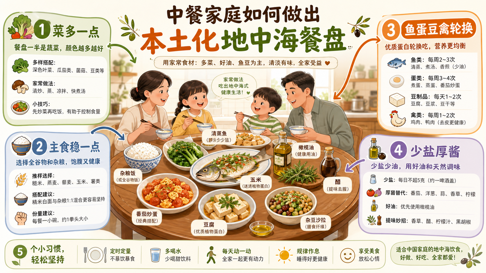中餐本土化地中海式饮食搭配总览图