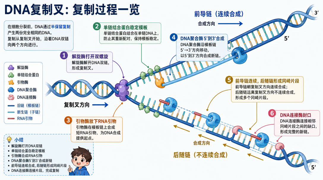 DNA复制流程图