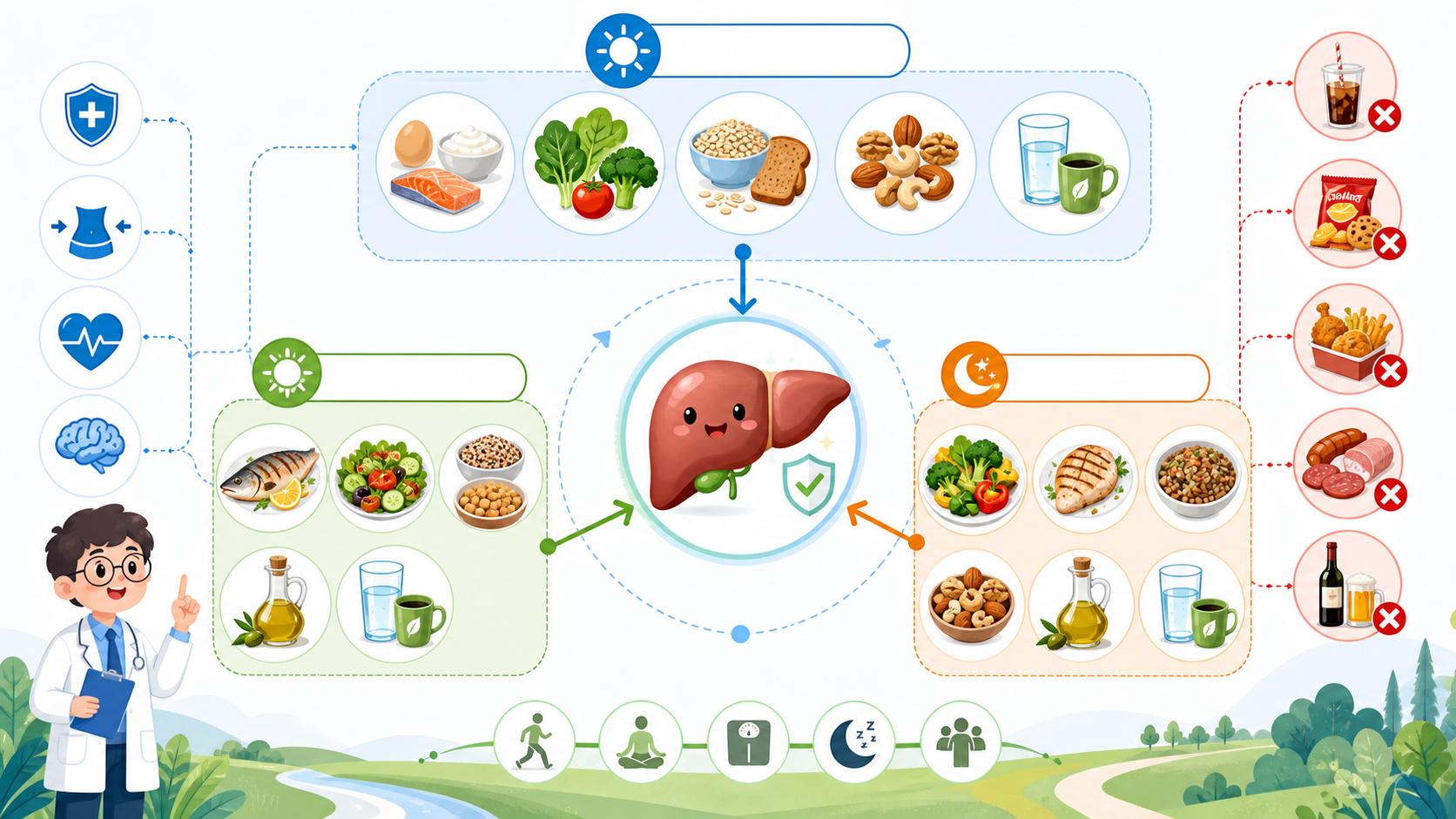 封面图：脂肪肝人群的一日地中海式饮食搭配路线图