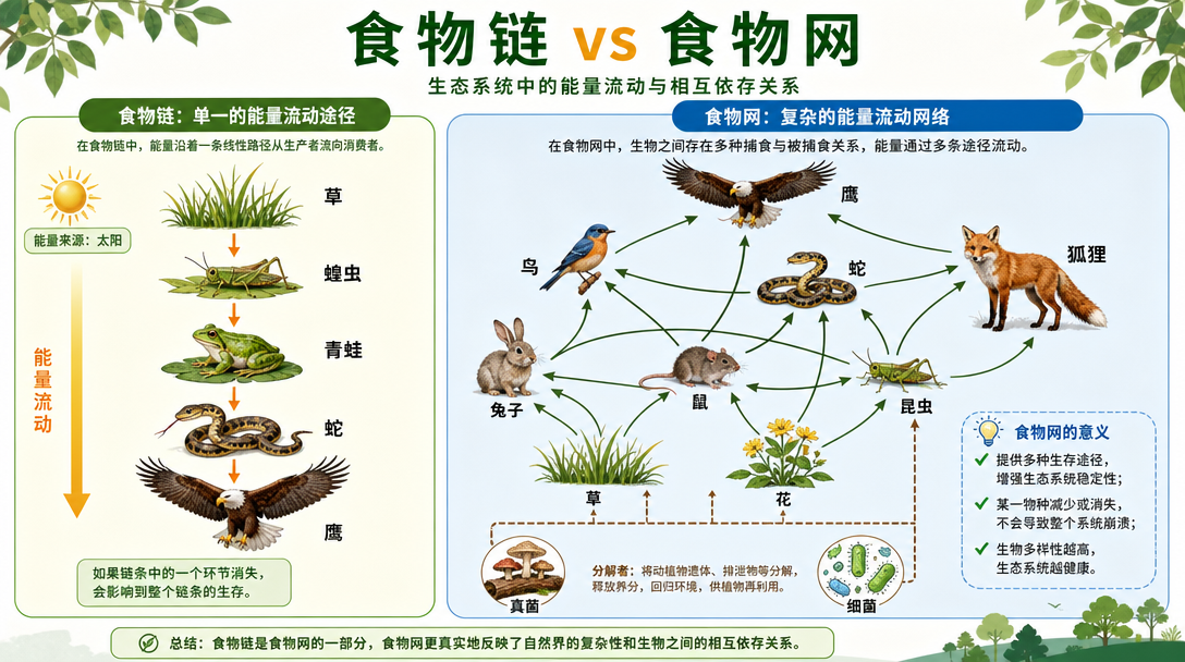 食物链与食物网对照图