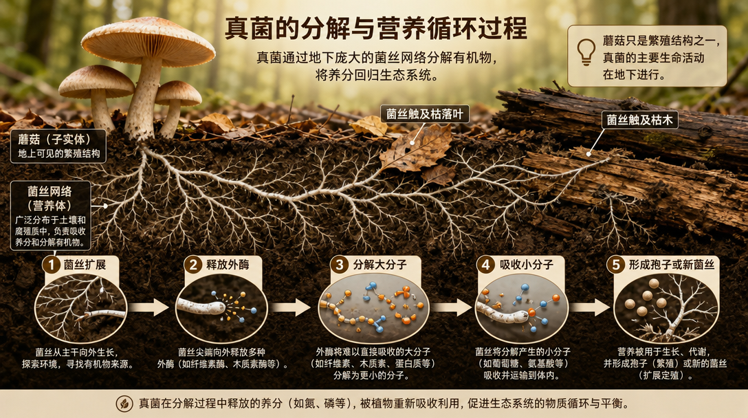 菌丝体吸收流程图