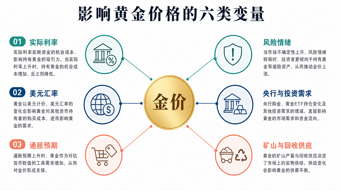 黄金价格影响因素图