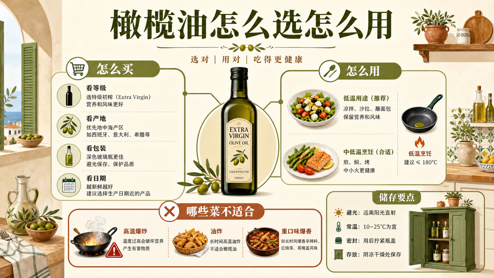 橄榄油选择使用总览图