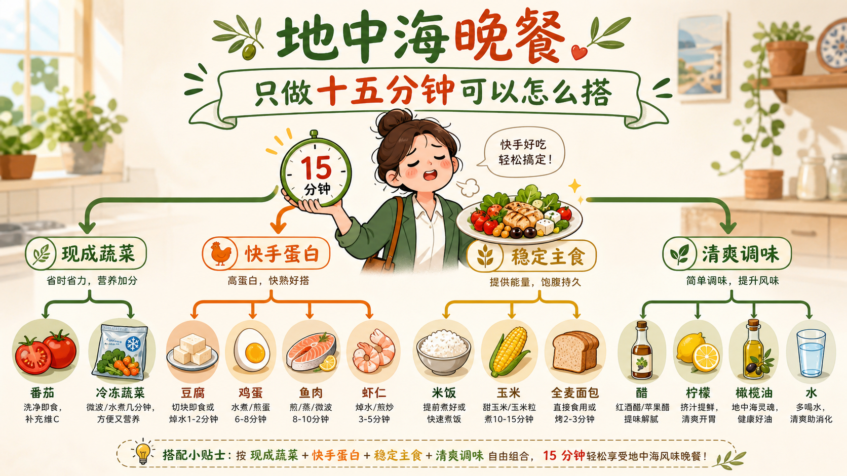 15 分钟地中海晚餐总览图