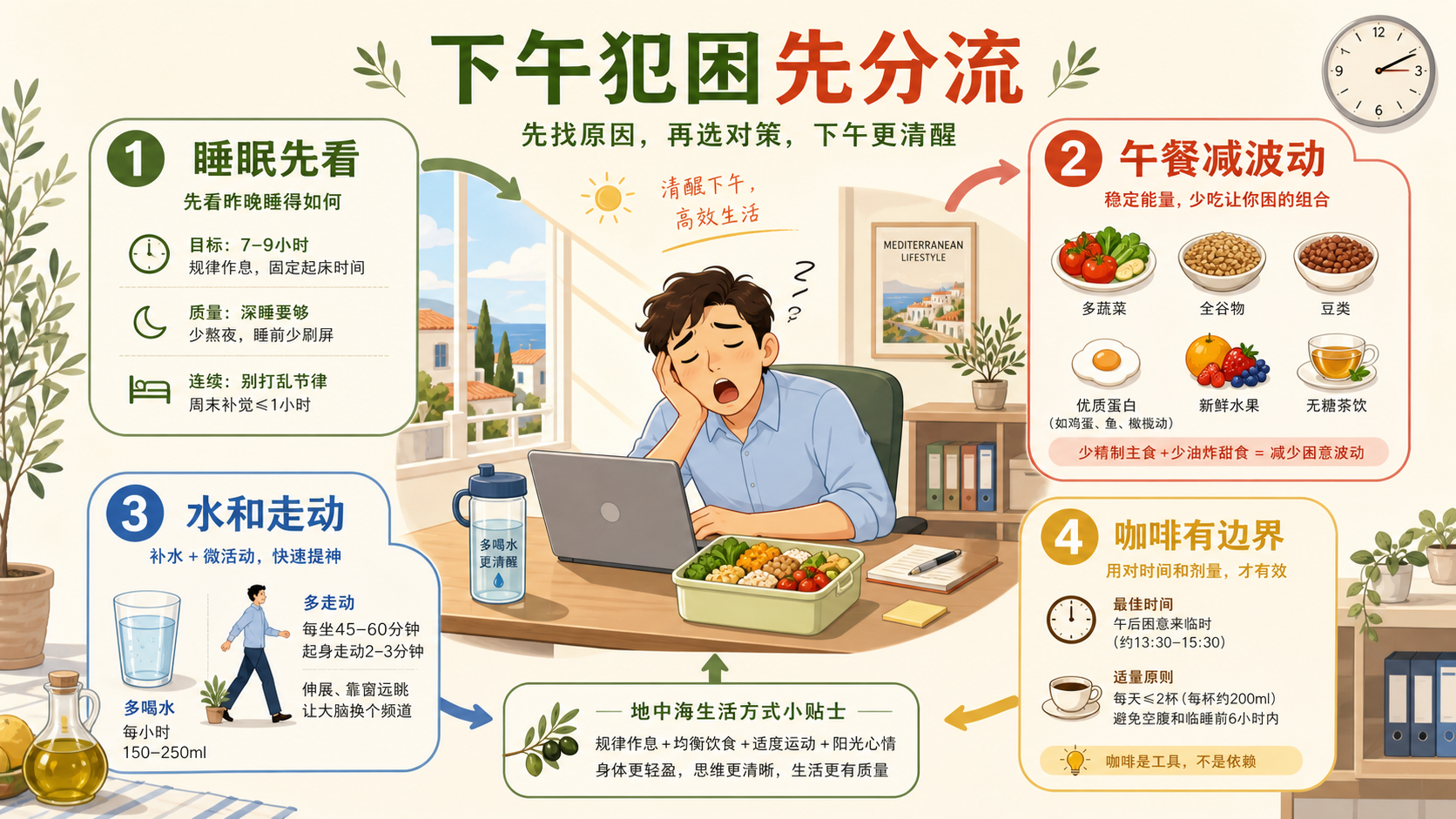 下午犯困分流图