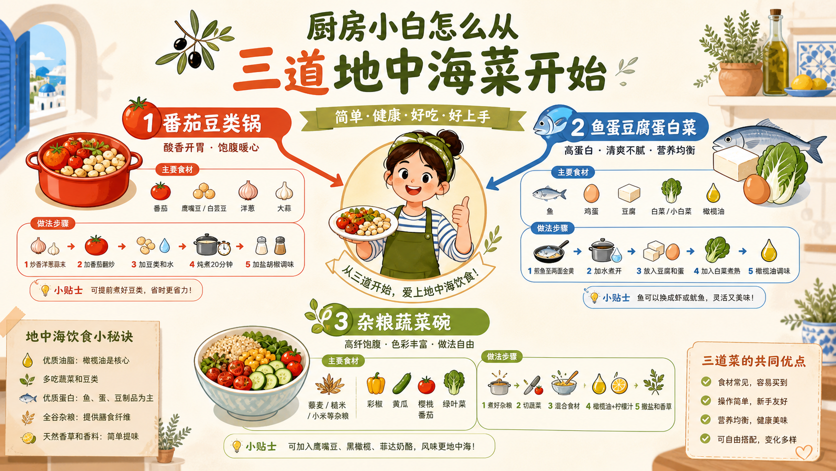 厨房小白怎么从三道地中海菜开始