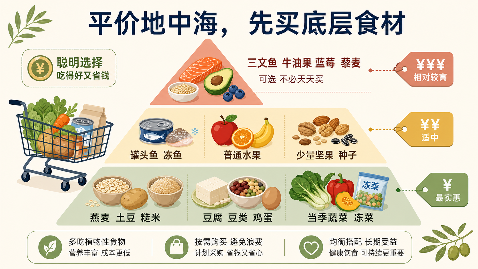 平价地中海食材金字塔