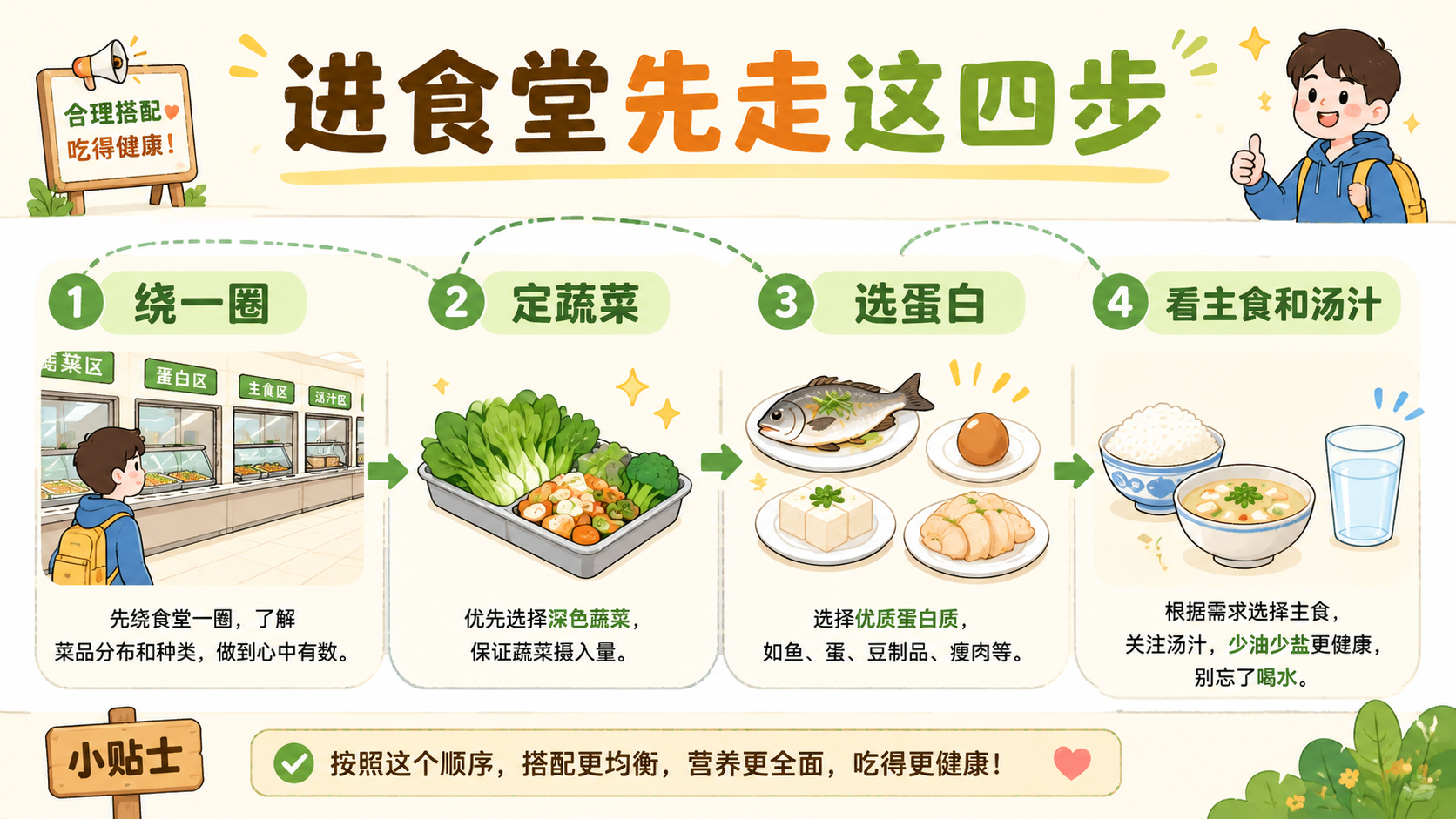 食堂选菜四步路线图