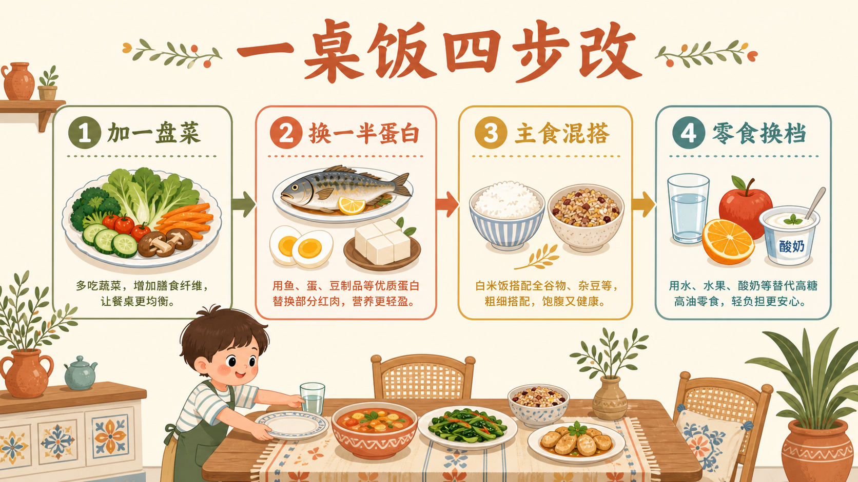 家庭餐桌四步改造路径
