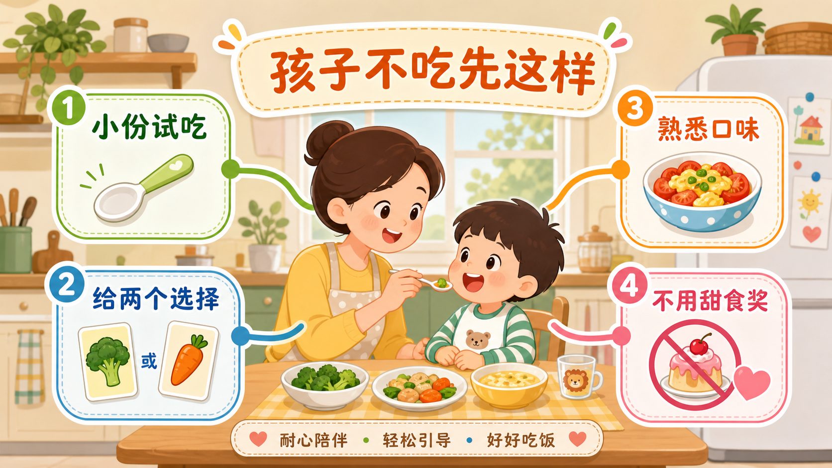 孩子不接受新食物的处理图