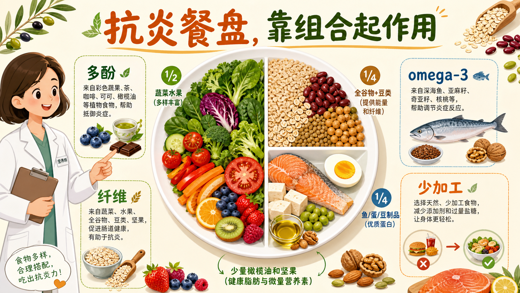 地中海抗炎饮食搭配构建图