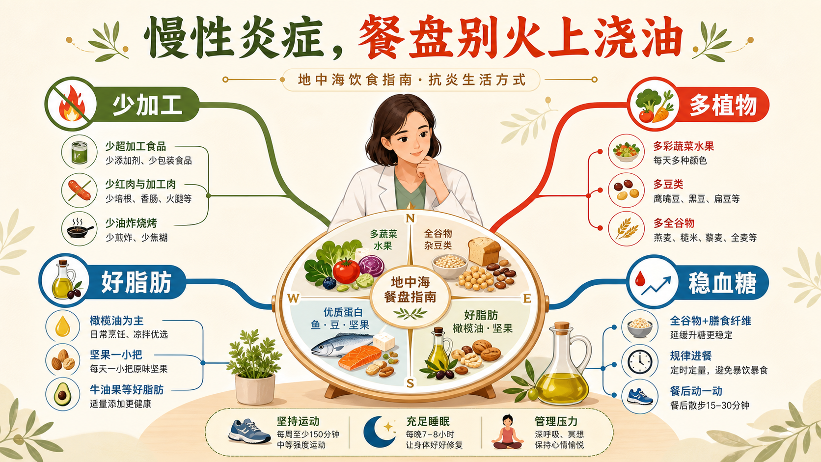 慢性炎症与地中海饮食总览知识图