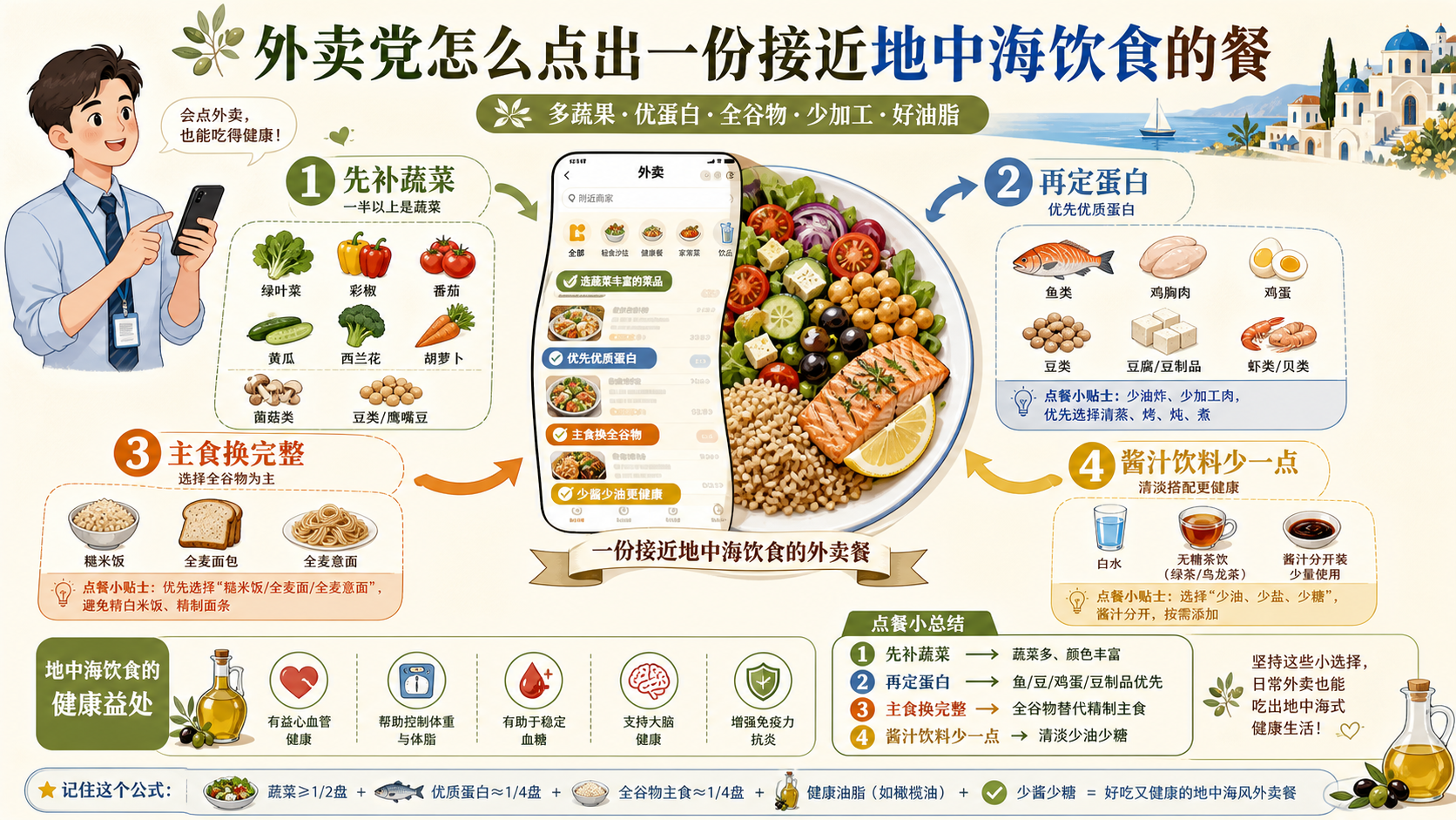 外卖点出地中海式饮食搭配总览