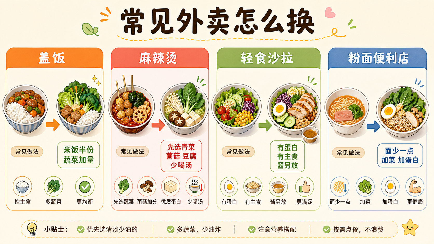 常见外卖类型替换图