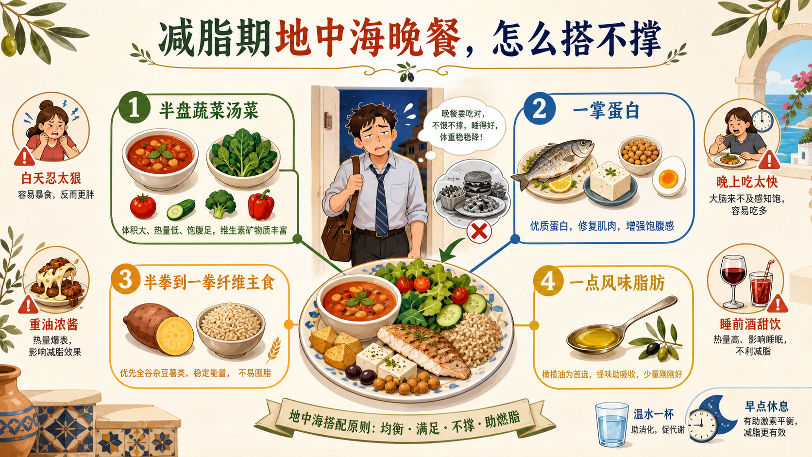 减脂期地中海晚餐不撑总览知识图