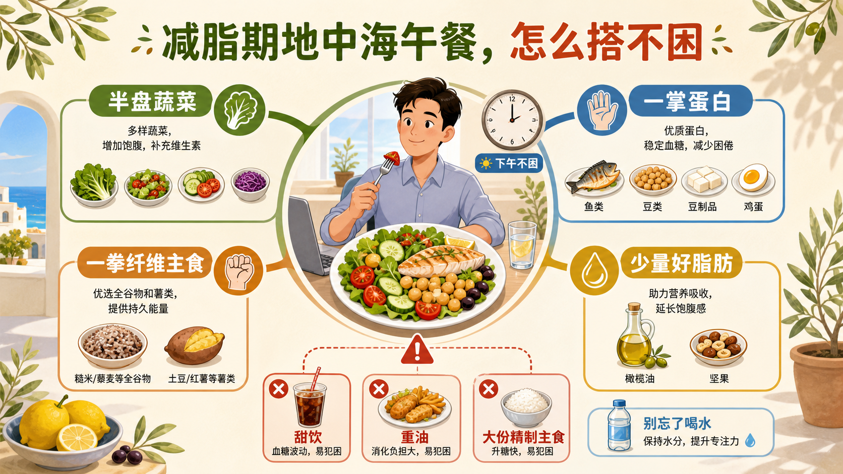 减脂期地中海午餐不困总览知识图