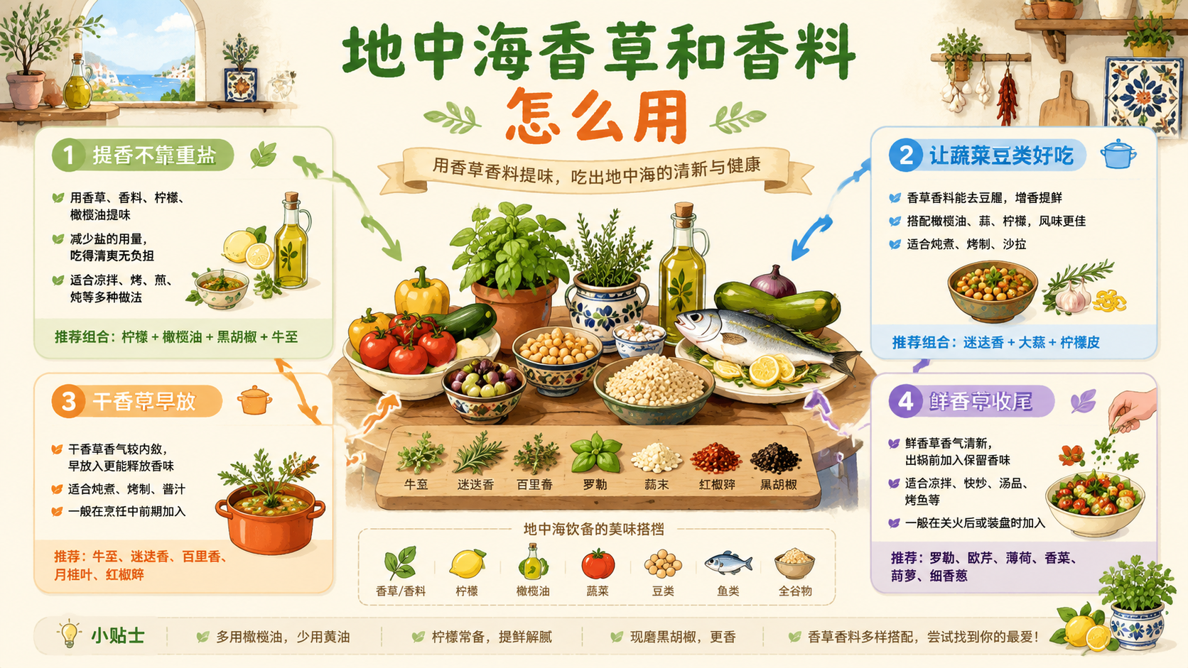 地中海香草香料风味总览图