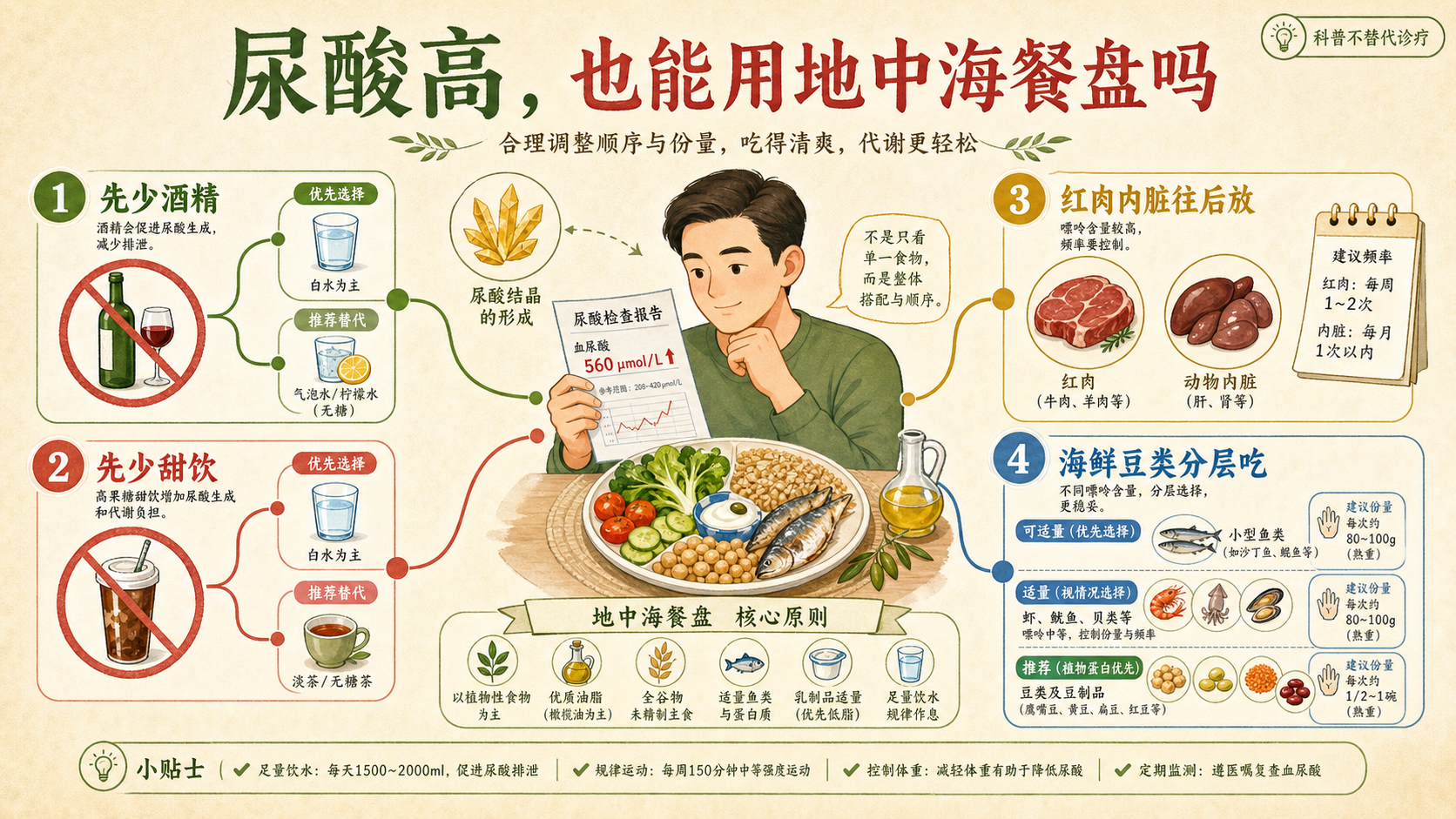 尿酸高后的地中海式饮食搭配总览