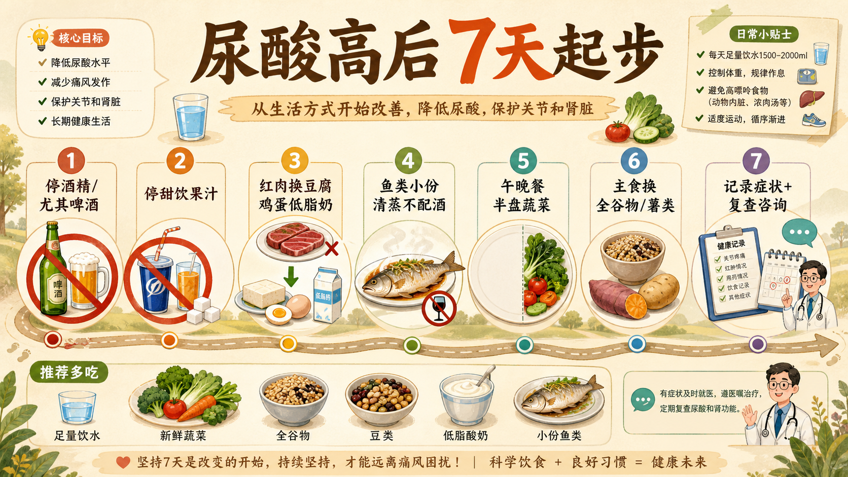 尿酸高后七天起步路线图