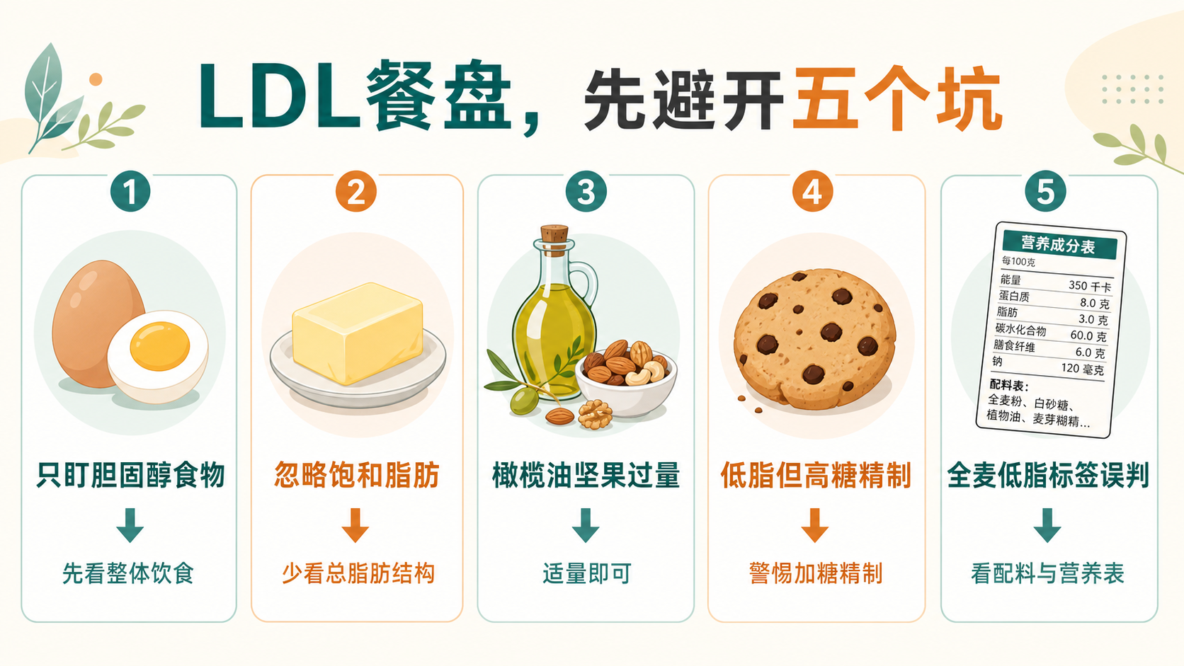 LDL饮食五个坑点地图