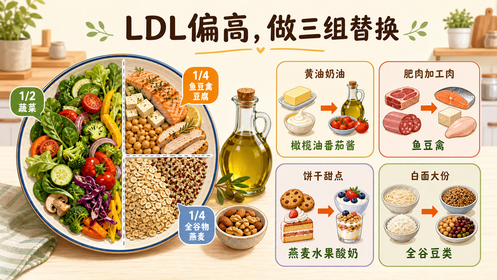 地中海LDL饮食搭配替换图