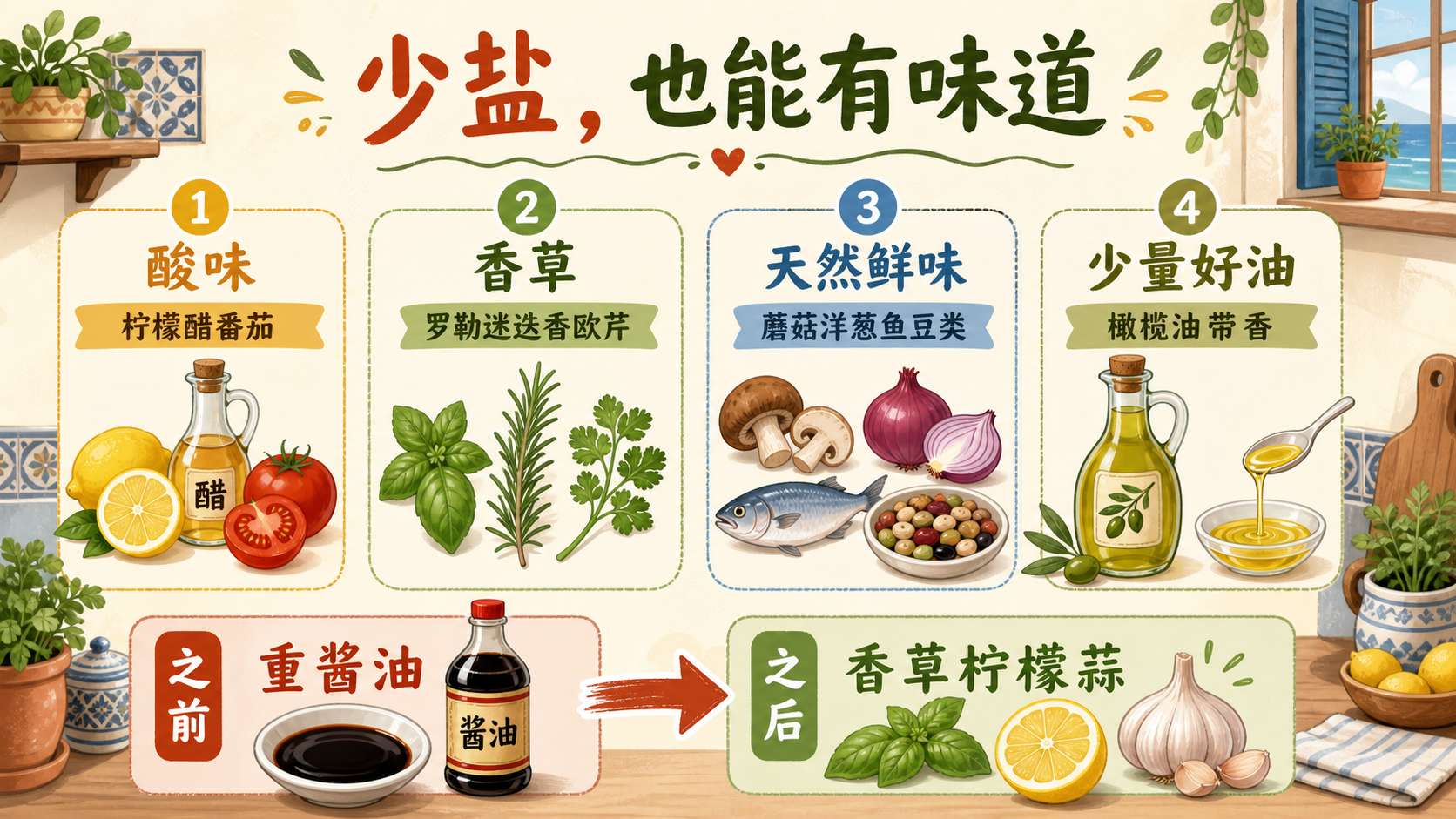 少盐不寡淡调味替代图