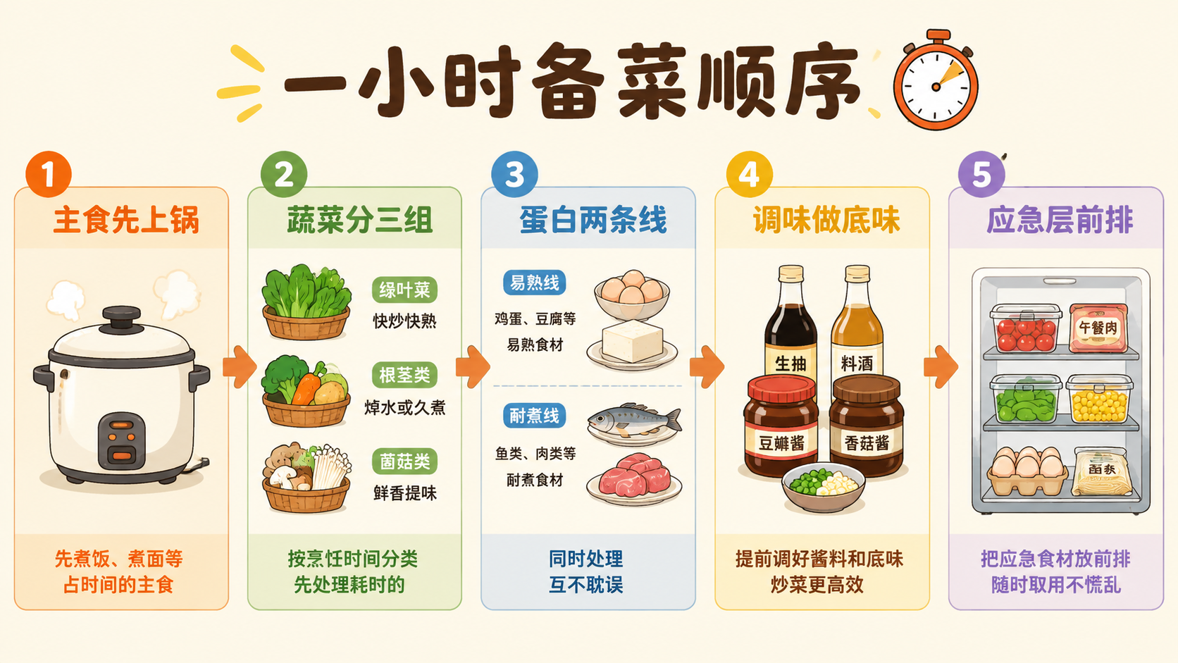 周末一小时备菜流程图