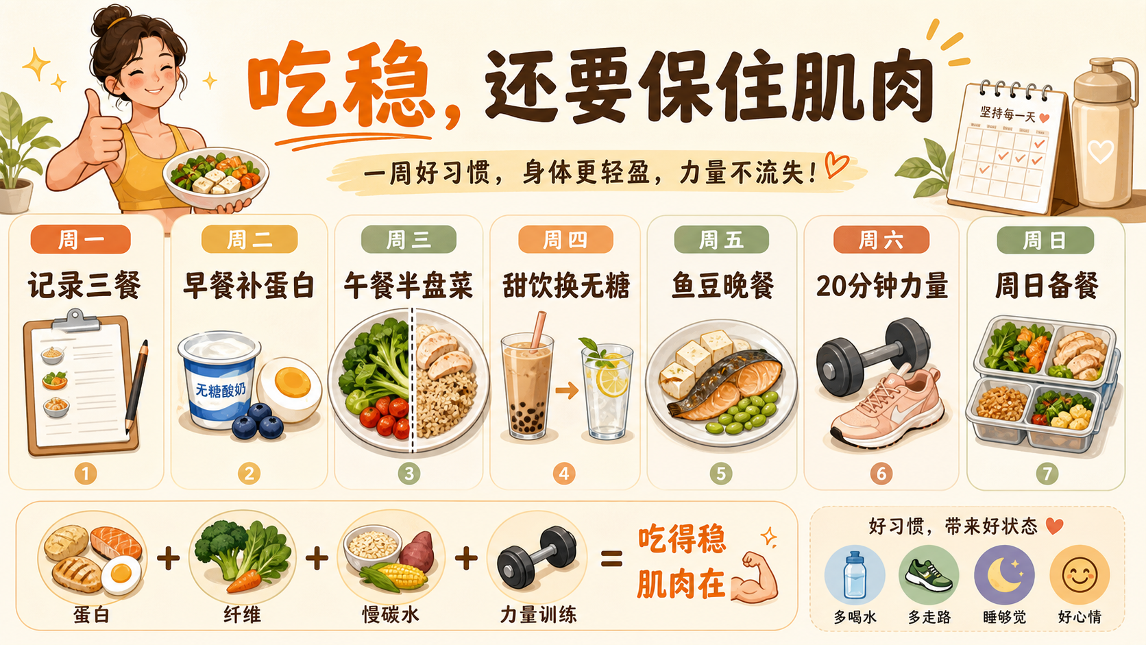 蛋白纤维力量训练一周计划图