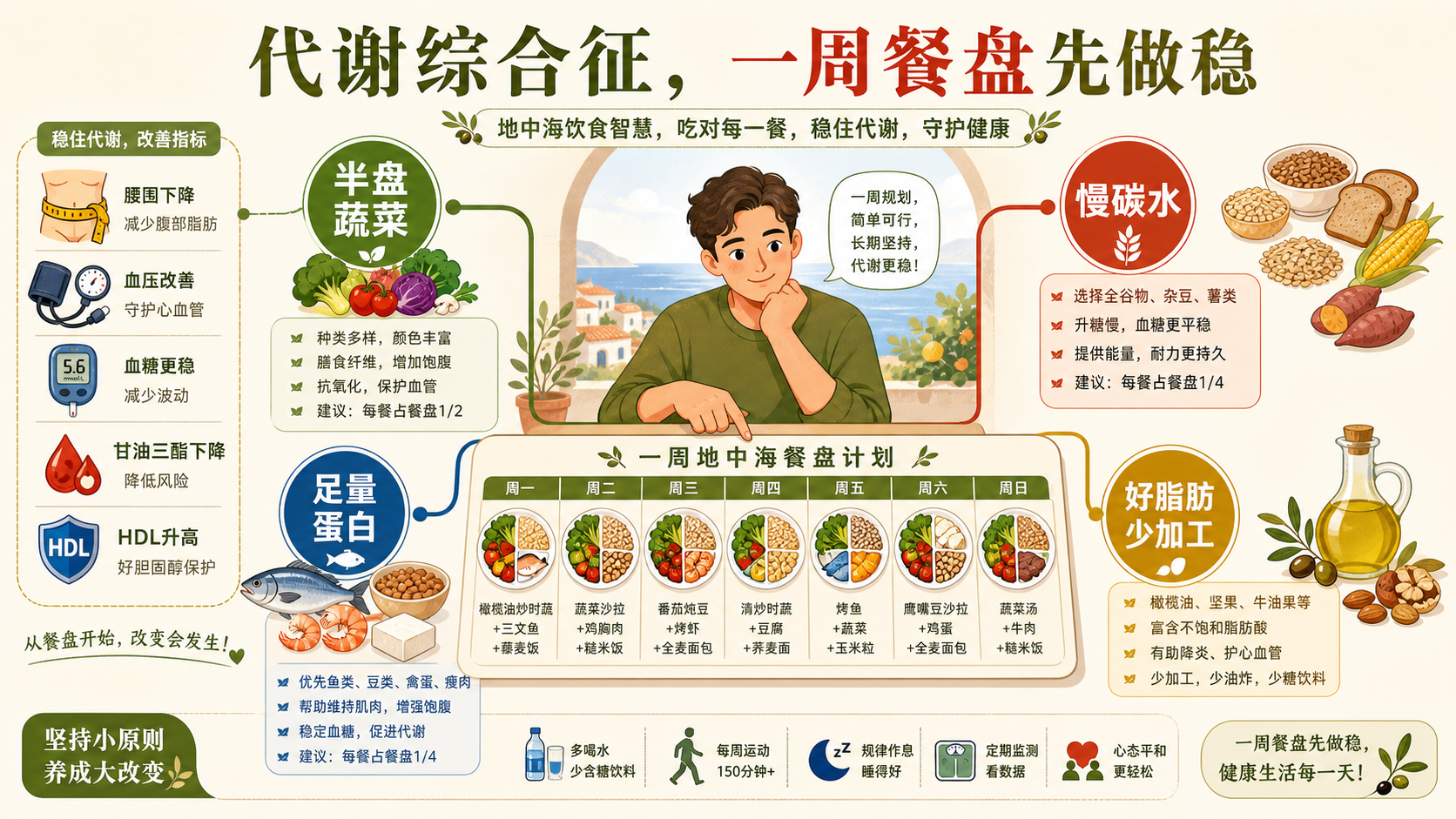 代谢综合征地中海一周饮食搭配总览