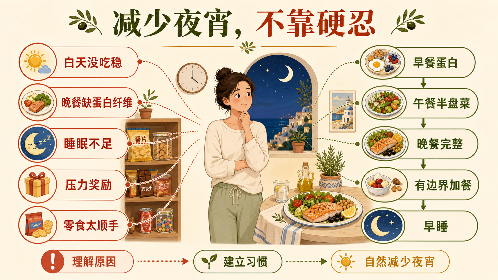夜宵冲动和地中海饮食总览