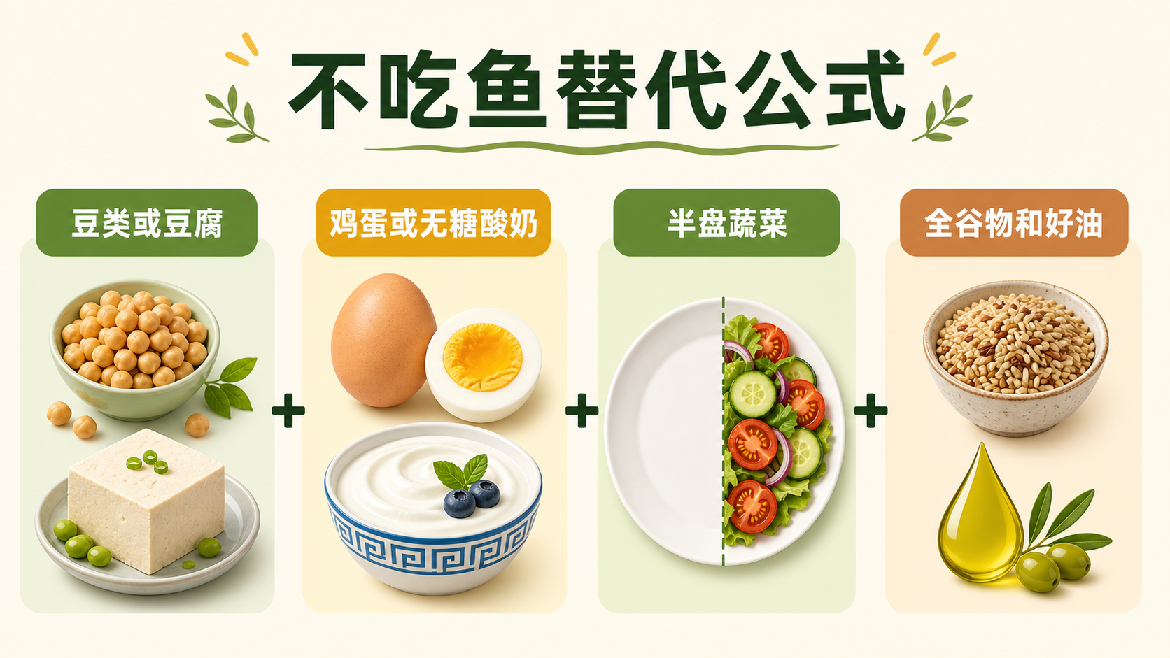 不吃鱼时的地中海蛋白替代公式图