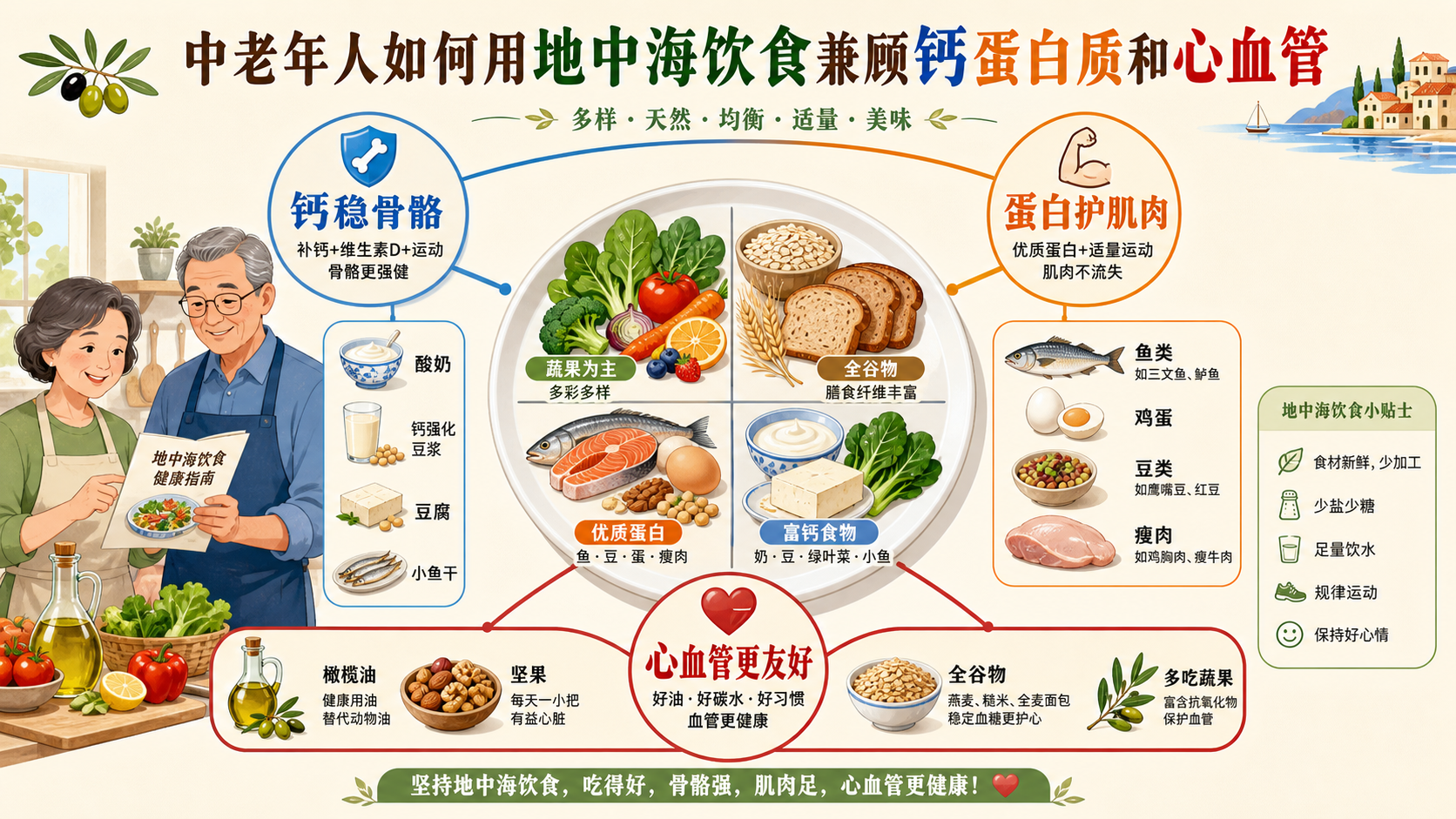 中老年三目标地中海式饮食搭配