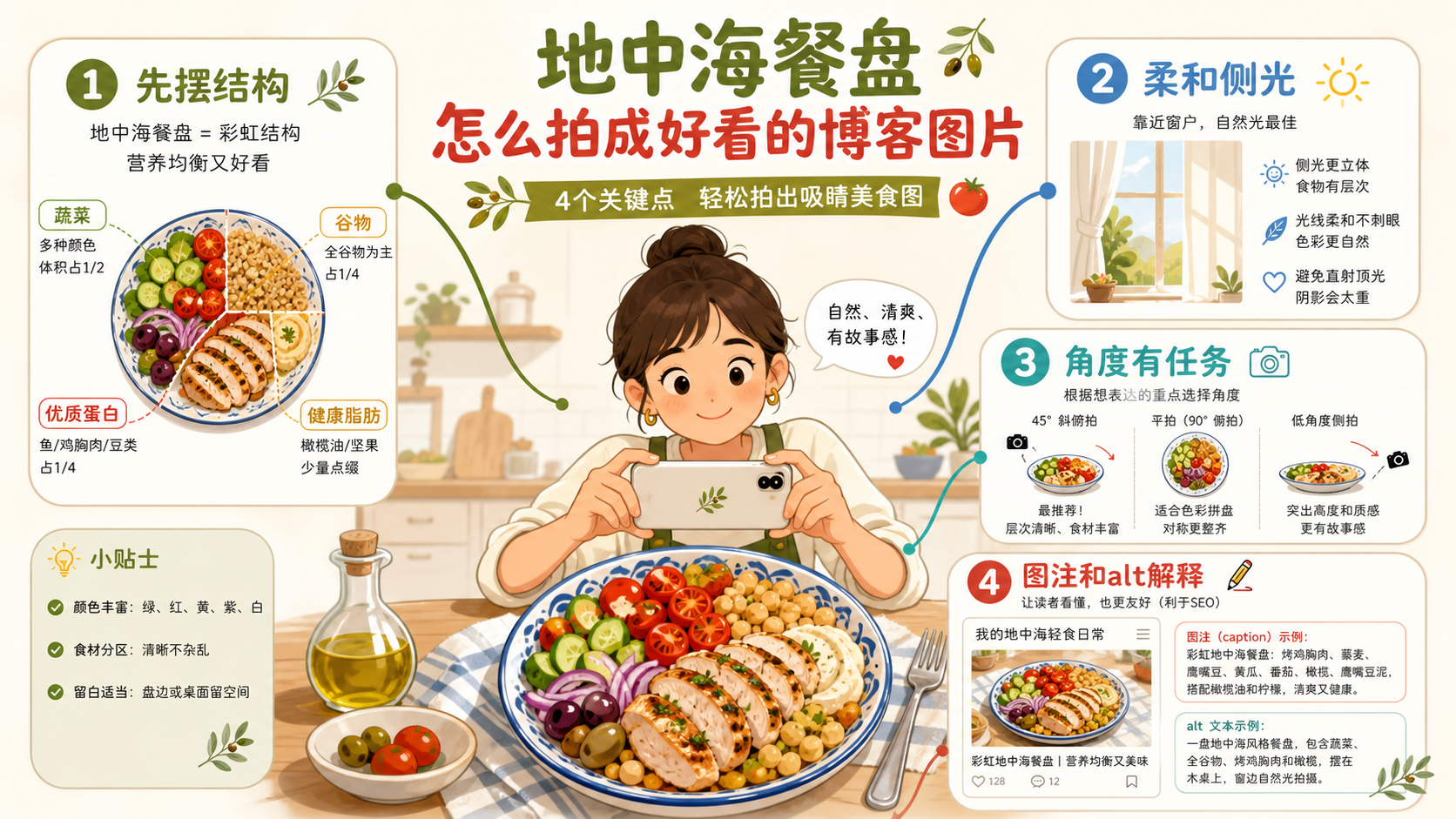 地中海式饮食博客图片生产流程总览