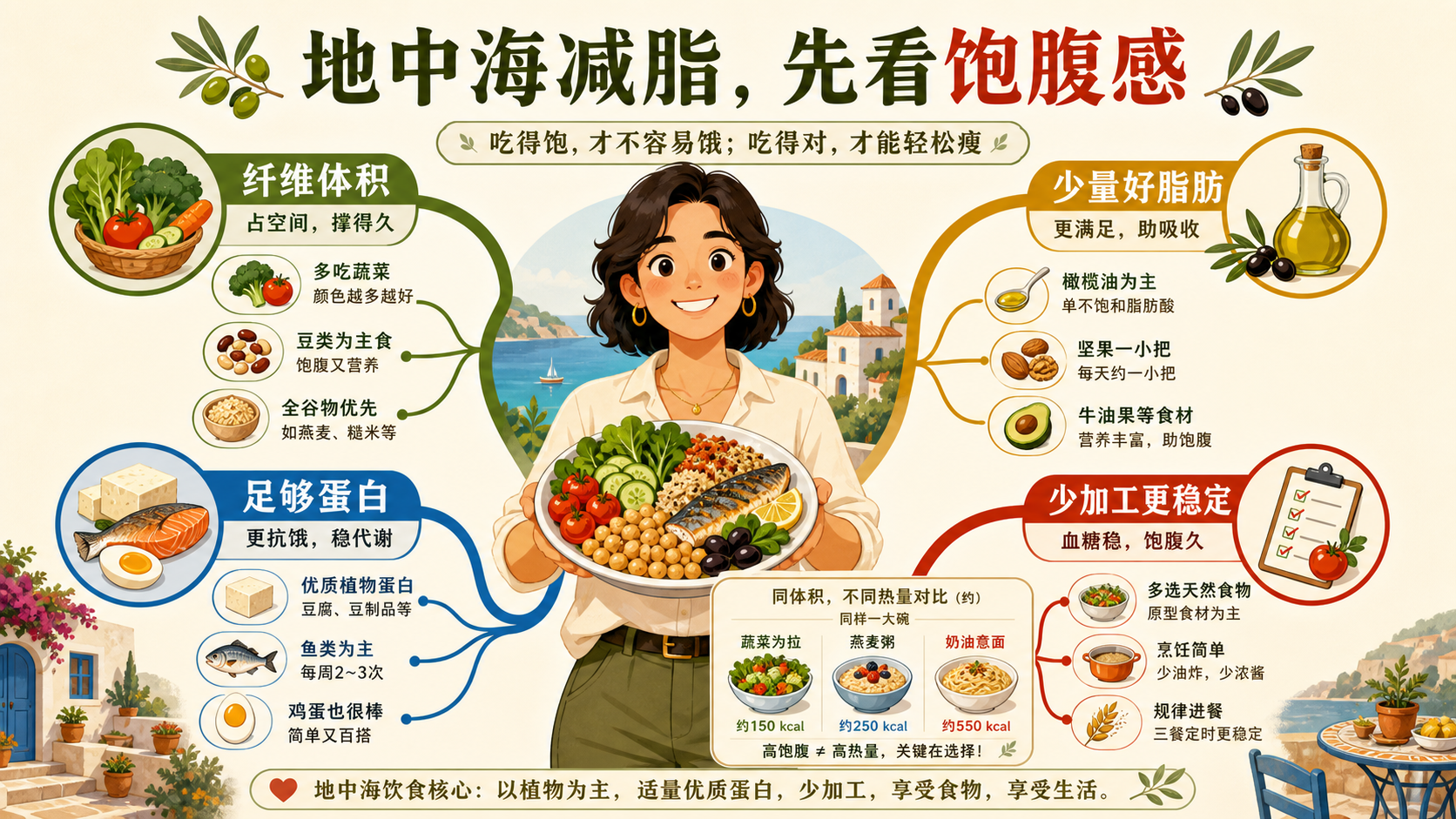 地中海减脂先看饱腹感总览图