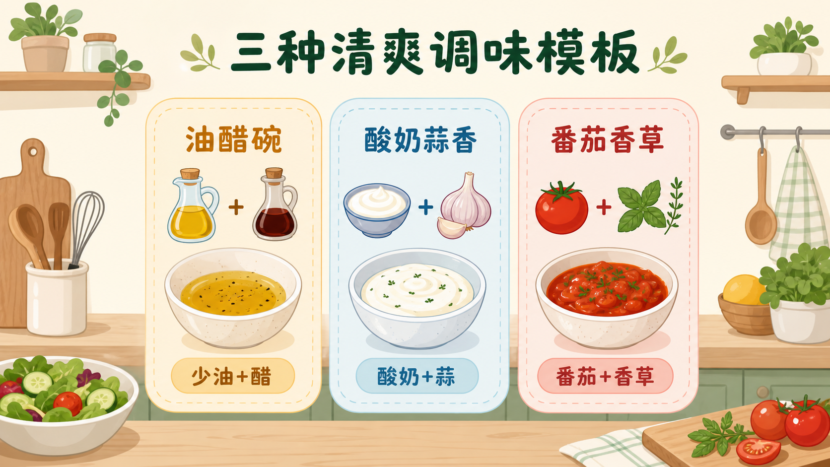 地中海三种清爽调味模板