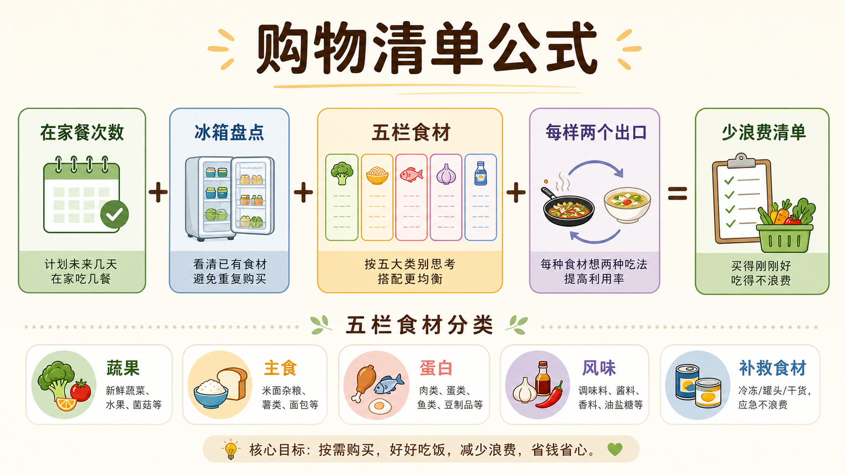购物清单公式图