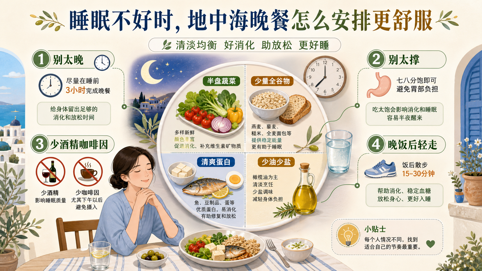 睡眠不好时的地中海晚餐总览