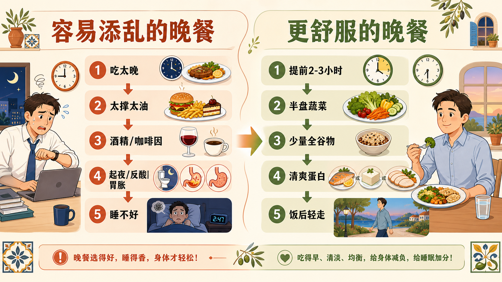 晚餐干扰睡眠循环图
