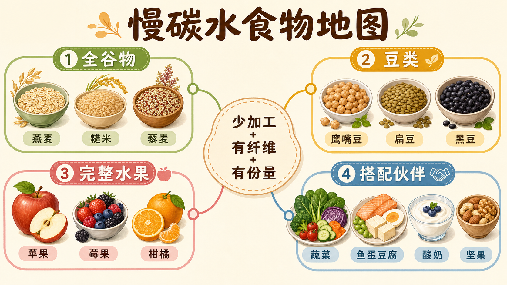 地中海慢碳水食物地图