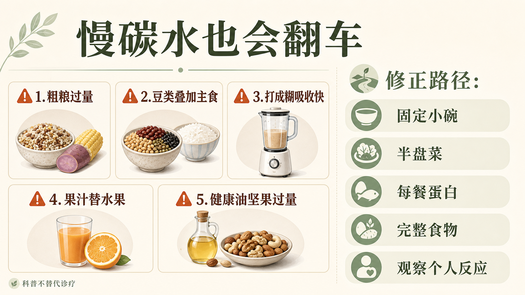 慢碳水常见误区图