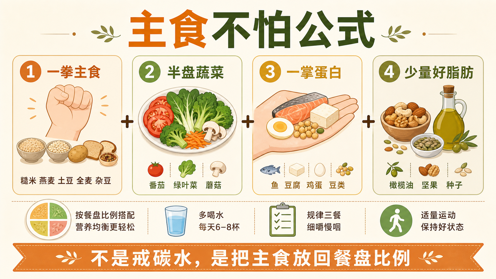 地中海主食饮食搭配公式图