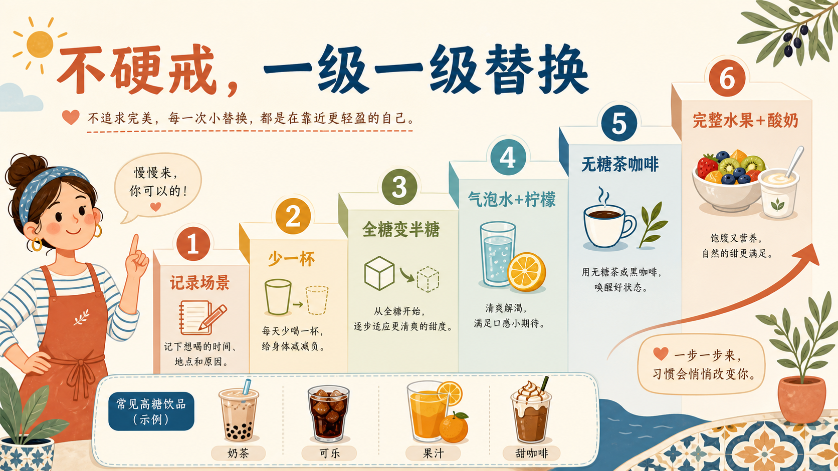 甜饮料替代梯子