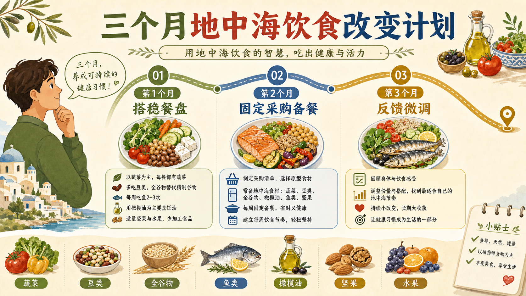 三个月地中海饮食改变路线图