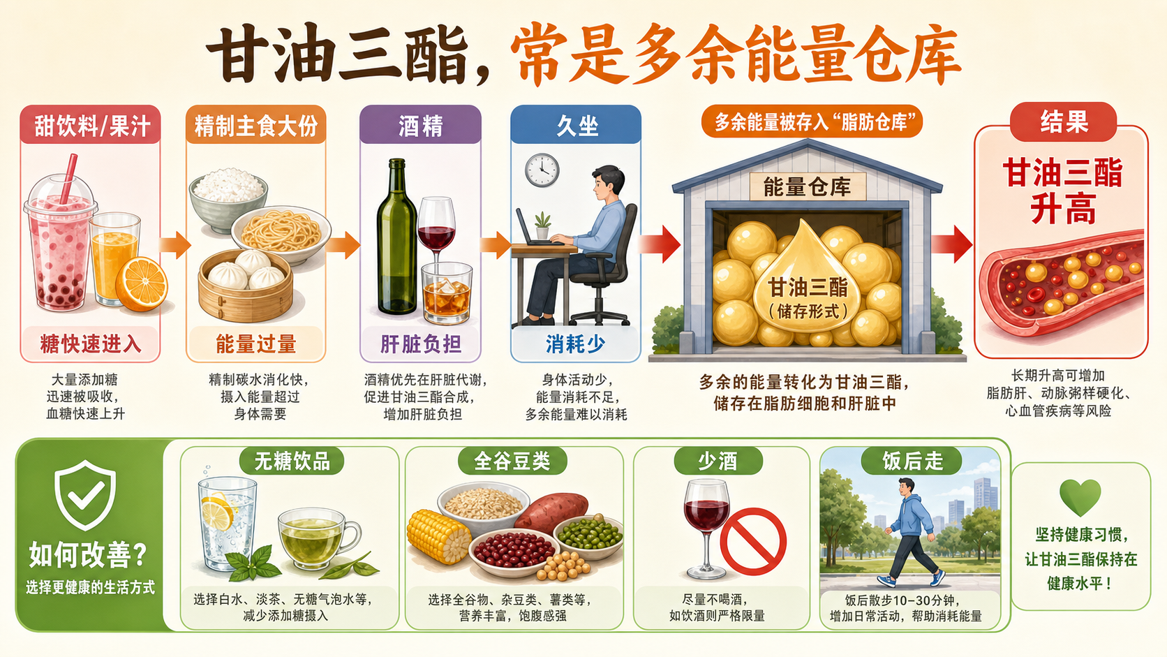 甘油三酯升高机制图