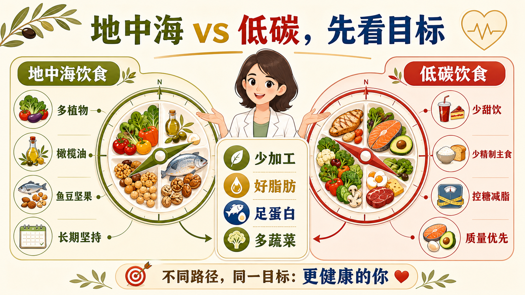 地中海饮食和低碳饮食怎么选